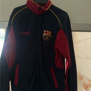 FC Barcelona Men's Navy and Maroon Performance Jacket